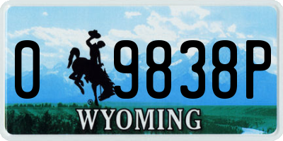 WY license plate 09838P