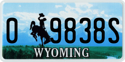 WY license plate 09838S
