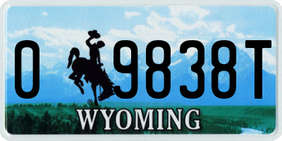 WY license plate 09838T