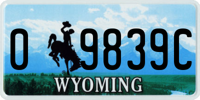 WY license plate 09839C