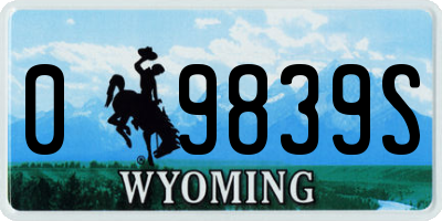 WY license plate 09839S