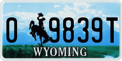 WY license plate 09839T
