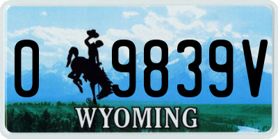 WY license plate 09839V