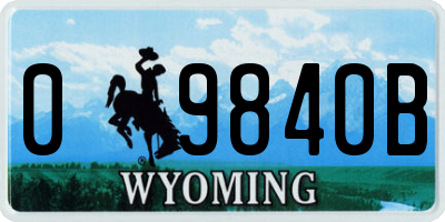 WY license plate 09840B