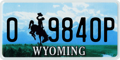 WY license plate 09840P
