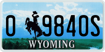 WY license plate 09840S
