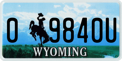 WY license plate 09840U
