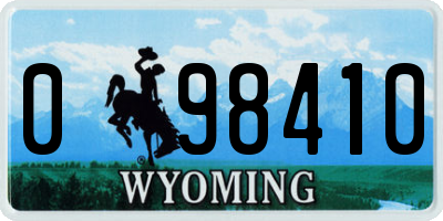 WY license plate 098410