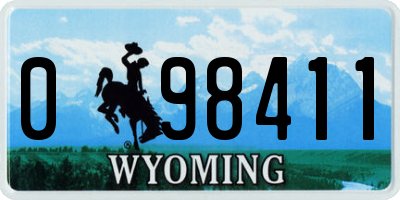WY license plate 098411