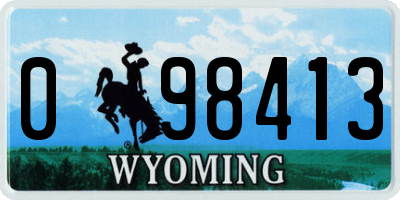 WY license plate 098413