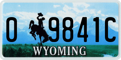 WY license plate 09841C