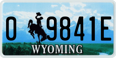WY license plate 09841E