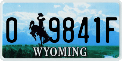 WY license plate 09841F