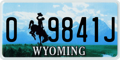 WY license plate 09841J