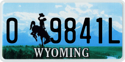 WY license plate 09841L