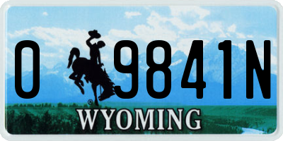 WY license plate 09841N