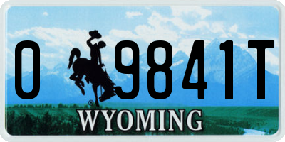 WY license plate 09841T