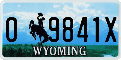 WY license plate 09841X