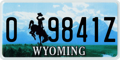 WY license plate 09841Z