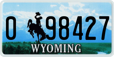 WY license plate 098427