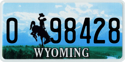 WY license plate 098428