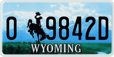 WY license plate 09842D
