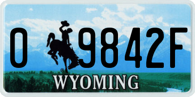 WY license plate 09842F