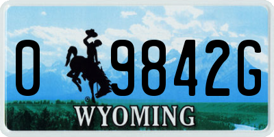 WY license plate 09842G