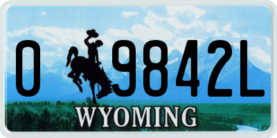 WY license plate 09842L