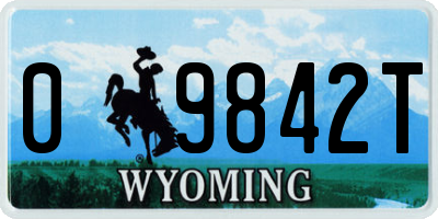 WY license plate 09842T