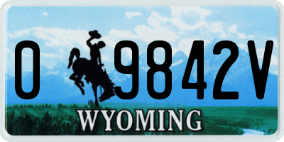 WY license plate 09842V