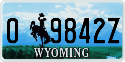 WY license plate 09842Z