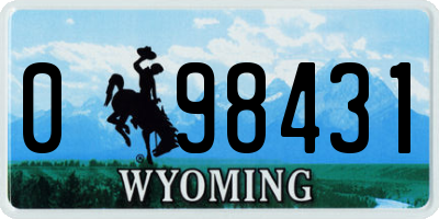 WY license plate 098431
