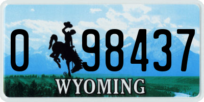 WY license plate 098437
