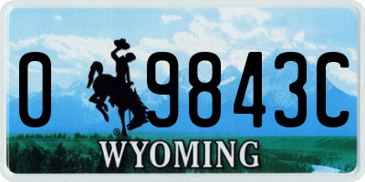 WY license plate 09843C
