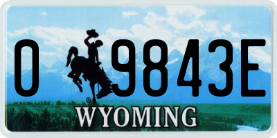 WY license plate 09843E