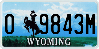 WY license plate 09843M