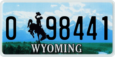 WY license plate 098441