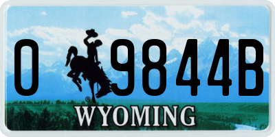 WY license plate 09844B