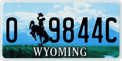 WY license plate 09844C