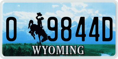 WY license plate 09844D