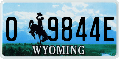 WY license plate 09844E