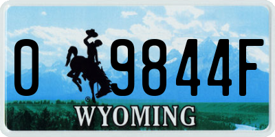 WY license plate 09844F