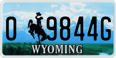 WY license plate 09844G
