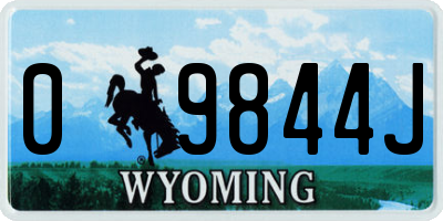 WY license plate 09844J