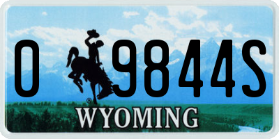 WY license plate 09844S