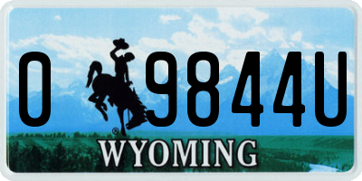 WY license plate 09844U