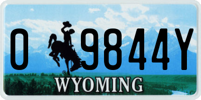 WY license plate 09844Y