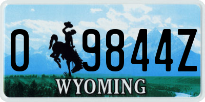 WY license plate 09844Z