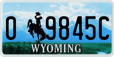 WY license plate 09845C